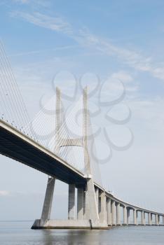 Royalty Free Photo of the Longest Bridge in Europe, Vasco da Gama