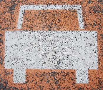 Royalty Free Photo of a Car Sign Painted on Pavement