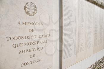 famous Royalty Free Photo of an Ultramar Memorial Monument in Lisbon, Portugal