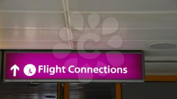 Royalty Free Photo of a Flight Connections Sign