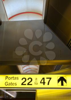 Royalty Free Photo of a Departure Gate Sign