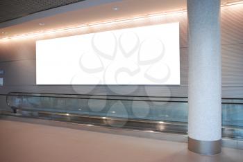Royalty Free Photo of an Empty Billboard at an International Airport