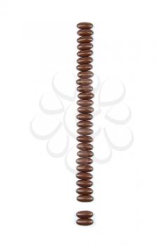 Royalty Free Photo of an Exclamation Mark Made of Chocolate Candies