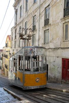 Royalty Free Photo of Bica Elevator Tram in Lisbon, Portugal