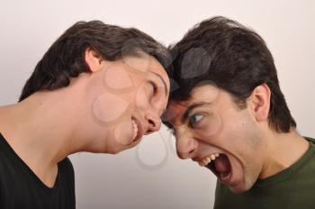 Royalty Free Photo of Two People Fighting