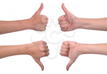 Royalty Free Photo of Thumbs Up and Down