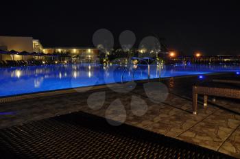 Royalty Free Photo of a Swimming Pool at Night