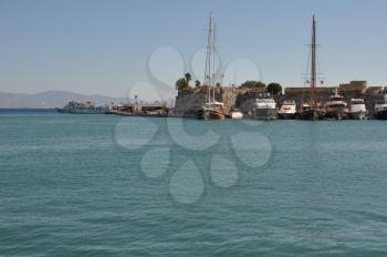 Royalty Free Photo of Kos Harbour in Greece