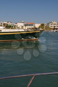 Royalty Free Photo of an Antique Yacht at Kos Harbour, Greece