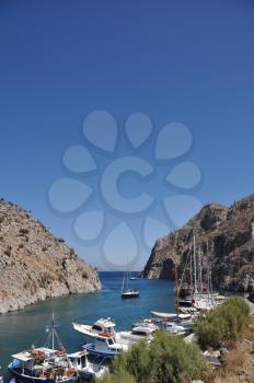 Royalty Free Photo of a Greek Island Port in Kalymnos, Greece