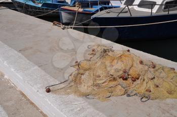 Royalty Free Photo of a Fishing Net on Kalymnos Island, Greece