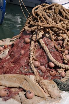 Royalty Free Photo of a Fishing Net in Kalymnos Island, Greece