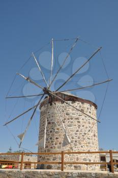 Royalty Free Photo of a Windmill in Antimahia (Kos), Greece