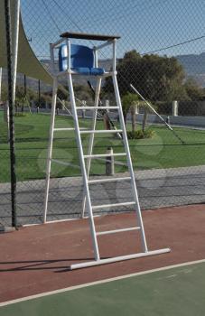 Royalty Free Photo of a Referee High Chair on an Outdoor Court