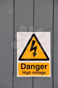 Royalty Free Photo of a High Voltage Sign