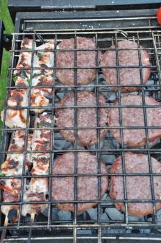 Royalty Free Photo of Meat on a Barbecue