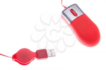 Royalty Free Photo of a Small Computer Mouse With USB Port