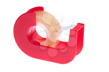 Royalty Free Photo of a Red Plastic Tape Dispenser 