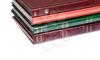 Royalty Free Photo of a Pile of Antique Photo Albums 