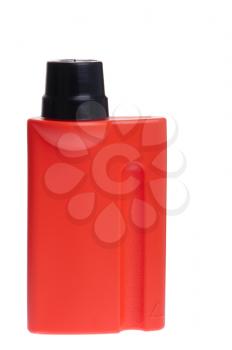 Royalty Free Photo of a Red Engine Oil Bottle