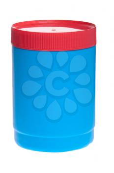 Royalty Free Photo of a Blue Plastic Canister