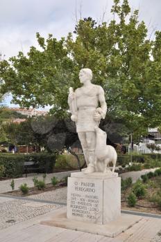Royalty Free Photo of The Shepherd in Leiria Statue, Portugal