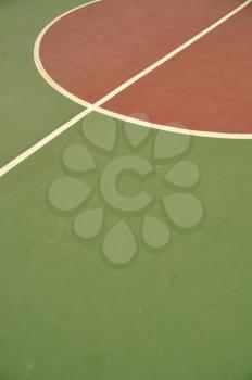 Royalty Free Clipart Image of a Basketball Court