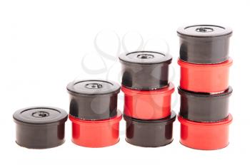 Royalty Free Photo of Piles of Tea and Coffee Capsules