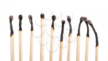 Royalty Free Photo of a Group of Burnt Matches