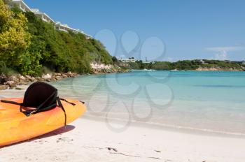 Royalty Free Photo of Kayaks in Long Bay in Antigua