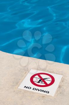 Royalty Free Photo of a No Diving Sign