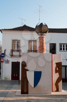 Royalty Free Photo of a Commemorative Landmark For 100 Years of Portuguese Republic in Ourm, Portugal