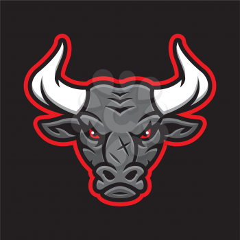 Royalty Free Clipart Image of a Bull Mascot