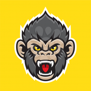Royalty Free Clipart Image of a Ape Mascot