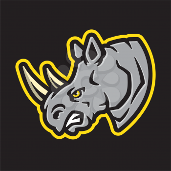 Rayalty Free Clipart image of a Rhinoceros Mascot