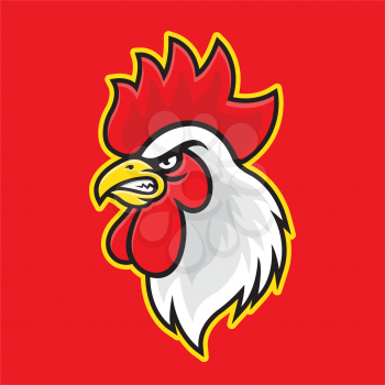 Royalty Free Clipart Image of a Rooster Mascot