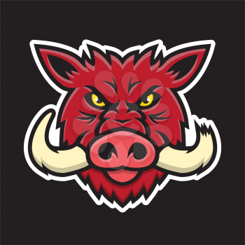 Royalty Free Clipart Image of a Wild Boar Mascot