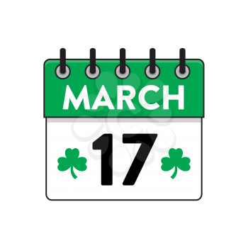 Royalty-Free Clipart Image of a Clanedar Page for St. Patrick's Day