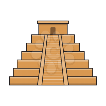 Royalty-Free Clipart Image of the Aztec Ruins. Part of a Cinco-de-Mayo set