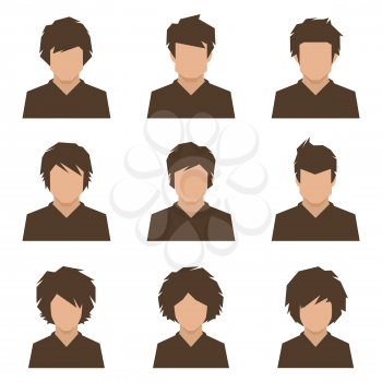 set of flat avatar, vector people icon, user faces design illustration
