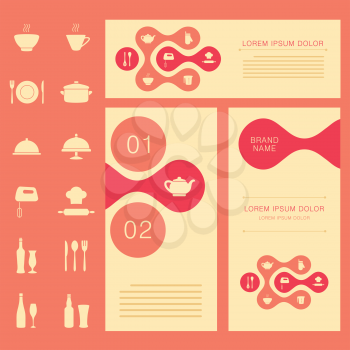 vector restaurant menu card, food background, cook chef banner design