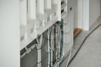 industry electric wire installation in a building