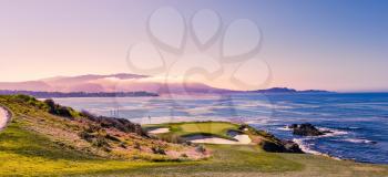 A view of Pebble Beach golf  course, Monterey, California, USA