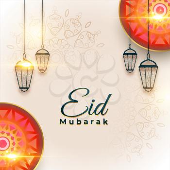 arabic eid mubarak greeting in artistic style