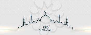 eid mubarak banner in line style