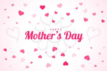 happy mothers day celebration background with floating hearts