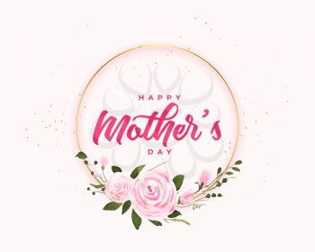 happy mothers day flower card frame design