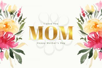 happy mothers day flower decorative celebration card design
