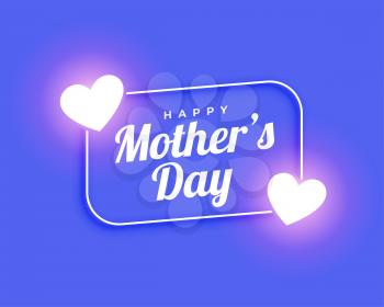happy mothers day glowing heart beautiful card design