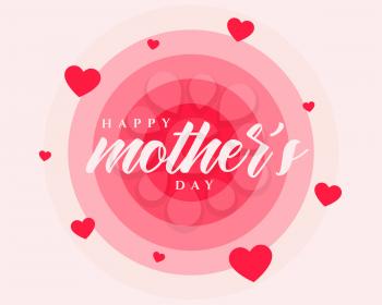 happy mothers day poster design with red hearts